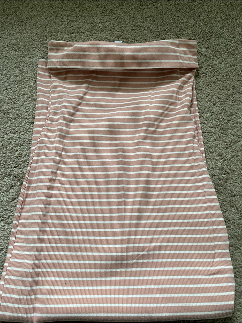 Amazon Women's Pink and Cream Striped Maxi Dress